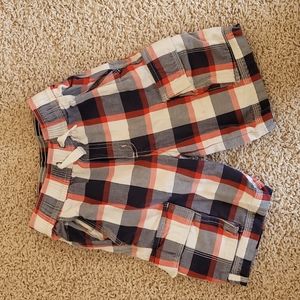 Hanna Andersson 120 6 navy red plaid shorts
